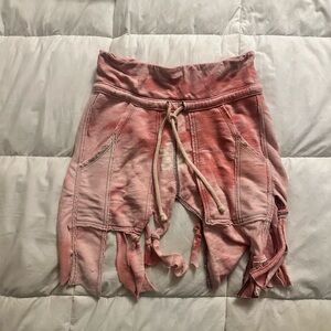 Free people movement distressed water color slit mini skirt